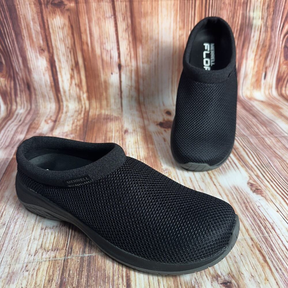 Merrell ENCORE BREEZE 5 Womens Size 11 Float Pro Black Mesh Clogs Slides Shoes